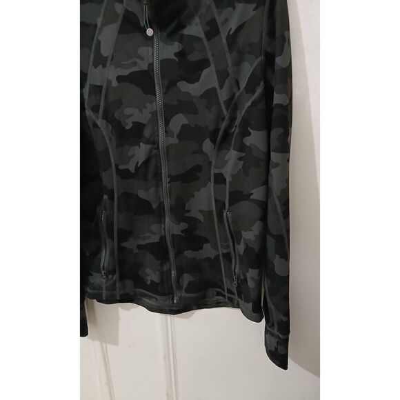 Yogalicious womens xl camou full zip running jacket gray black mock neck - Picture 3 of 7